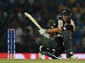 New Zealand batsman Corey Anderson plays a shot during the World T20 cricket tournament match against India on March 15, 2016