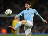 Manchester City's David Silva clears the ball against Dynamo Kiev on March 15, 2016