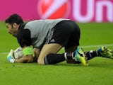Gianluigi Buffon catches the ball during the Champions League round-of-16 second leg between Bayern Munich and Juventus on March 16, 2016