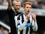 Jack Colback is smoulderingly defiant after taking a yellow during the Premier League game between Newcastle United and Sunderland on March 20, 2016