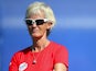 Great Britain captain Judy Murray watches on during a practice session ahead of the start of the Fed Cup  on February 3, 2016