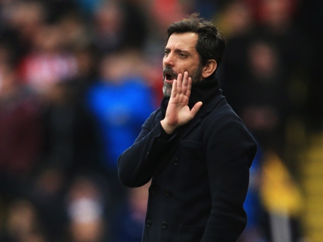 Quique Flores gestures during the Premier League match between Watford and Stoke City on March 19, 2016