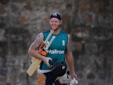 Ben Stokes in action during an England practice session on March 22, 2016