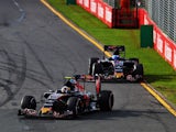 Carlos Sainz ahead of Max Verstappen for Toro Rosso at the Australian Grand Prix at Albert Park on March 20, 2016