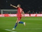 Harry Kane celebrates pulling one back during the international friendly between Germany and England on March 26, 2016
