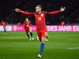 Jamie Vardy is having a party during the international friendly between Germany and England on March 26, 2016