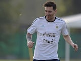 Lionel Messi during an Argentina training session on March 22, 2016