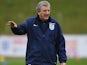 Roy 'wibble wobble' Hodgson gives orders during an England training session on March 22, 2016