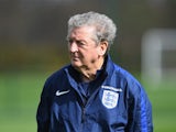 Roy Hodgson watches on during an England training session on March 28, 2016