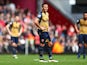 Alexis Sanchez reacts to the Hammers' equaliser during the Premier League game between West Ham United and Arsenal on April 9, 2016