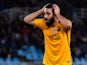 Arda Turan reacts to a missed chance during the La Liga game between Real Sociedad and Barcelona on April 9, 2016