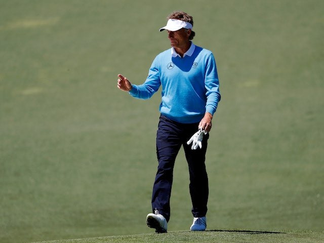 The very-much-alive-and-kicking Bernhard Langer in action during round three of The Masters on April 9, 2016