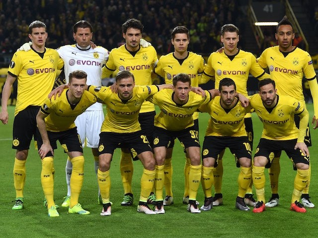 The Dortmund starting XI in the Europa League quarter-final between Borussia Dortmund and Liverpool on April 7, 2016