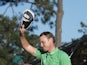 Danny Willett celebrates on the 18th hole during the final round of The Masters on April 10, 2016