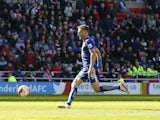 Jamie Vardy scores his second during the Premier League game between Sunderland and Leicester City on April 10, 2016