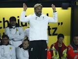 Jurgen Klopp surrenders during the Europa League quarter-final between Borussia Dortmund and Liverpool on April 7, 2016