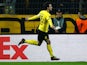 Mats Hummels celebrates his equaliser during the Europa League quarter-final between Borussia Dortmund and Liverpool on April 7, 2016