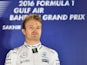 Mercedes driver Nico Rosberg celebrates on the podium after winning the Bahrain Formula One Grand Prix at the Sakhir circuit in Manama on April 3, 2016