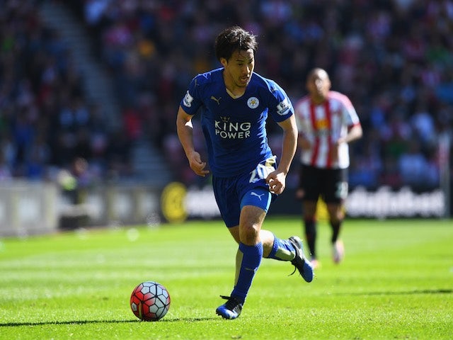 Shinji Okazaki in action during the Premier League game between Sunderland and Leicester City on April 10, 2016