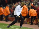 Jurgen Klopp loses his shit during the Europa League quarter-final between Liverpool and Borussia Dortmund on April 14, 2016