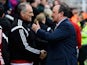 Rafael Benitez and Francesco Guidolin ahead of the Premier League match between Newcastle United and Swansea City on April 16, 2016
