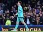Thibaut Courtois sees red during the Premier League game between Chelsea and Manchester City on April 16, 2016