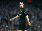 Zlatan Ibrahimovic in action during the Champions League quarter-final between Manchester City and Paris Saint-Germain on April 12, 2016
