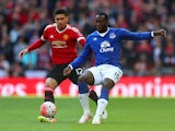 Romelu Lukaku and Chris Smalling in action during the FA Cup semi-final between Everton and Manchester United on April 23, 2016