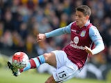 Ashley Westwood controls the ball during the Premier League match between Watford and Aston Villa on April 30, 2016