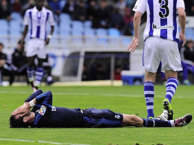 Gareth Bale has a rest during the La Liga game between Real Sociedad and Real Madrid on April 30, 2016
