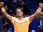 Rafael Nadal of Spain celebrates defeating Kei Nishikori of Japan in the final match during day seven of the Barcelona Open Banc Sabadell at the Real Club de Tenis Barcelona on April 24, 2016