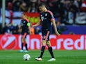 Bayern Munich striker Robert Lewandowski looks downbeat during his side's 1-0 defeat to Atletico Madrid in the first leg of their Champions League semi-final against Bayern Munich on April 27, 2016