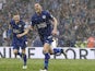 Andy King celebrates after scoring for Leicester City against Everton on May 7, 2016