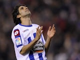 Juan Carlos Valeron reacts after missing a chance to score on December 20, 2009
