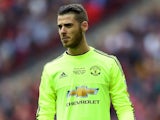 David De Gea looks on during the FA Cup final between Crystal Palace and Manchester United on May 21, 2016