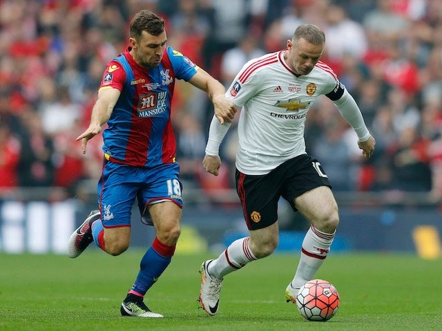 James McArthur and Wayne Rooney in action during the FA Cup final between Crystal Palace and Manchester United on May 21, 2016