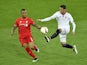 Nathaniel Clyne and Sergio Escudero during the Europa League final between Liverpool and Sevilla on May 18, 2016