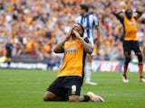 Abel Hernandez reacts to a missed chance during the Championship playoff final between Hull City and Sheffield Wednesday on May 28, 2016