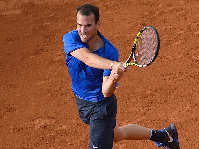 Adrian Mannarino in action at the French Open on May 25, 2016