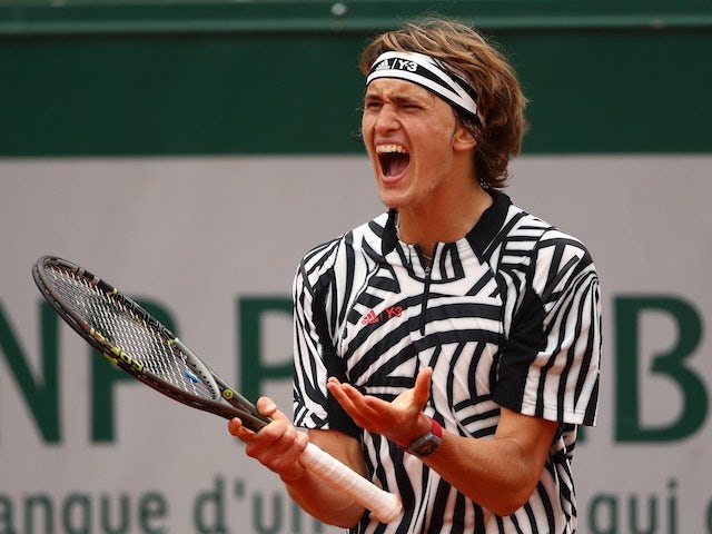 Alexander Zverev reacts during the French Open on May 28, 2016