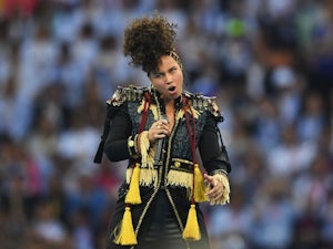 Alicia 'I like blokes, honest' Keys in action during the Champions League final between Real Madrid and Atletico Madrid on May 28, 2016