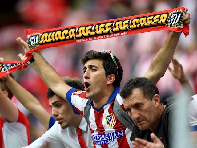 Atletico Madrid fans in the San Siro prior to the Champions League final between Real Madrid and Atletico Madrid on May 28, 2016