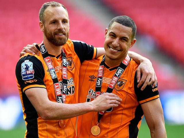 David Meyler and Jake Livermore after the Championship playoff final between Hull City and Sheffield Wednesday on May 28, 2016