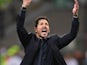 Diego Simeone gestures during the Champions League final between Real Madrid and Atletico Madrid on May 28, 2016