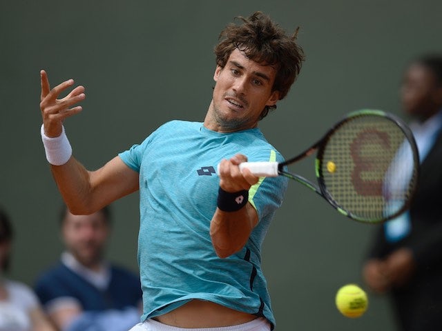 Guido Pella in action at the French Open on May 25, 2016