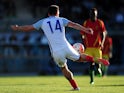 Jack Grealish of England scores his side's first goal during the Toulon Tournament match against Guinea at Stade De Lattre on May 23, 2016