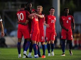 Lewis Baker celebrates scoring during the game between Paraguay under-23s and England under-21s on May 25, 2016