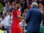 Marcus Rashford is congratulated by England manager Roy Hodgson following his goalscoring debut for the Three Lions against Australia on May 27, 2016