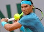 Rafael Nadal returns the ball to Sam Groth at the French Open in Paris on May 24, 2016