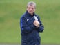 Roy Hodgson watches on during an England training session on May 25, 2016